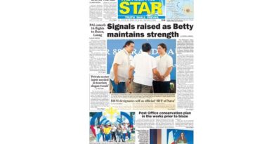 PAPER EDITION-HEADLINE: MANILA-Mawar (‘Betty’) slows down as it moves over Philippine sea; Signal No. 1 up in 12 areas