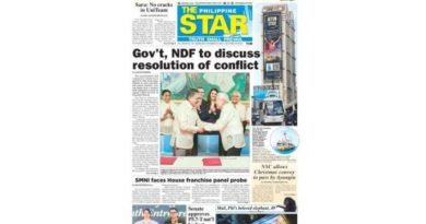PAPER EDITIONS-TOP STORIES |11.29.23  Wednesday |  Philippine government and communist rebels agree to resume talks on ending their protracted conflict