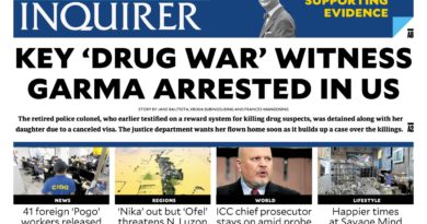 PAPER EDITIONS | 11.13.24 – Wednesday | ‘Drug war’ witness Garma, daughter detained in US