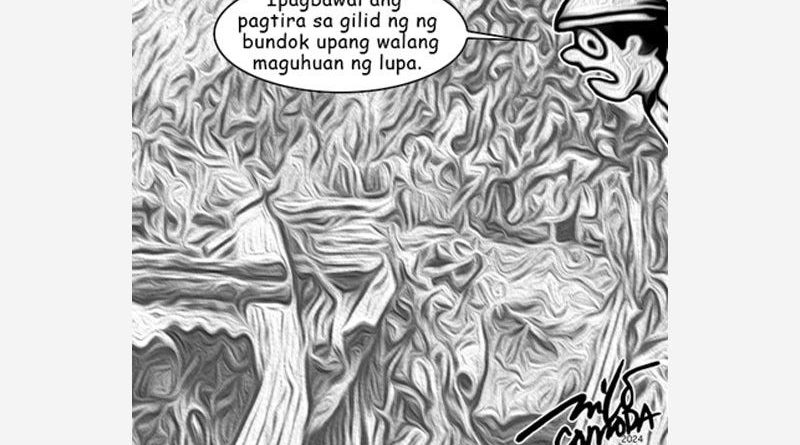 EDITORIAL CARTOONS:  Ibawal paninirahan sa gilid ng bundok