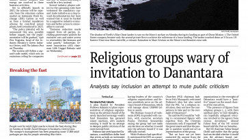 PAPER EDITIONS | 3.3.25 Monday | Religious groups wary of invitation to Danantara