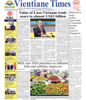 ASEANEWS PAPER EDITIONS | 01.16.26 Friday | Value of Laos-Vietnam trade soars to almost US$3 billion