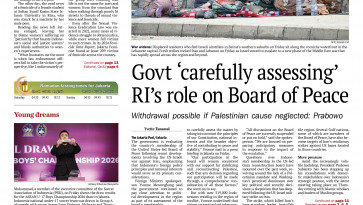 ASEANEWS PAPER EDITIONS | 03.07.26 | SATURDAY | Indonesia ‘carefully assessing’ Board of Peace membership