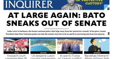 ASEANEWS PAPER EDITIONS | 5.15.26 FRIDAY |  At large again: Bato dela Rosa sneaks out of Senate