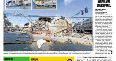 ASEANEWS PAPER EDITIONS | 6.9.26 TUESDAY | Powerful magnitude 7.8 earthquake hits Mindanao