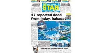 ASEANEWS HEADLINE-PAPER EDITIONS | 7.12.26 SUNDAY | 17 reported dead from Inday, habagat