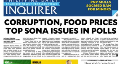 ASEANEWS HEADLINE-PAPER EDITIONS | 7.27.26 MONDAY | Corruption, food prices top Sona issues in polls