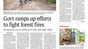 ASEANEWS HEADLINE-PAPER EDITIONS | 8.11.26 TUESDAY |  Indonesia ramps up efforts to fight forest fires