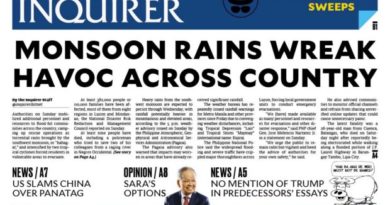 ASEANEWS HEADLINE-PAPER EDITIONS | 8.10.26 MONDAY |  Monsoon rains wreak havoc across country