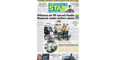 ASEANEWS HEADLINE-PAPER EDITIONS | 8.26.26 WEDNESDAY |  Witness on VP secret funds: Request made before plans