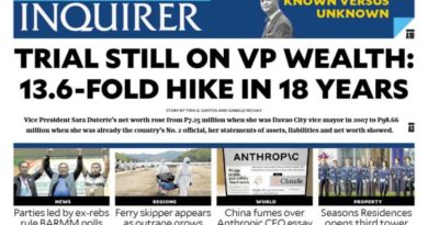 ASEANEWS HEADLINE-PAPER EDITIONS | 9.16.26 WEDNESDAY |  VP Sara’s net worth ballooned to P98.6M