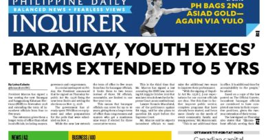 ASEANEWS HEADLINE-PAPER EDITIONS | 9.26.26 SATURDAY |  Barangay, youth execs’ terms extended to 5 yrs
