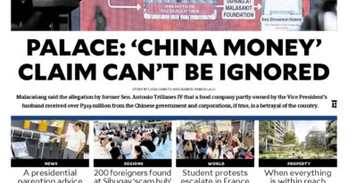 ASEANEWS HEADLINE-PAPER EDITIONS | 10.3.26 SATURDAY |  Palace: ‘China money’ claim can’t be ignored
