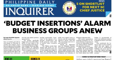 ASEANEWS HEADLINE-PAPER EDITIONS |10.30.26. FRIDAY |  Business groups urge removal of insertions